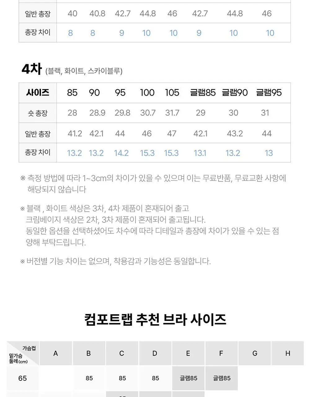 [컴포트랩] 에르고핏 골지 튜브탑 일반기장 6colors / 8Size 상세페이지 23